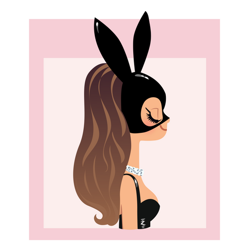 here is a Ariana Grande Bunny on a Pink Background Sticker from the Music collection for sticker mania