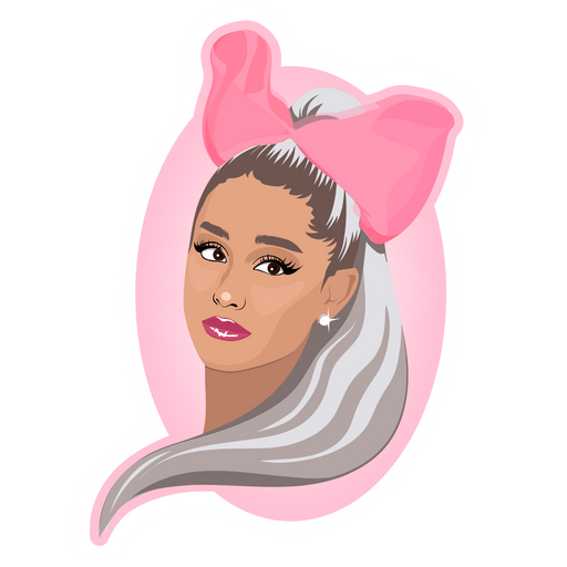 here is a Ariana Grande with Pink Bow Sticker from the Music collection for sticker mania