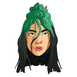 Billie Eilish Green Hair Sticker - Sticker Mania