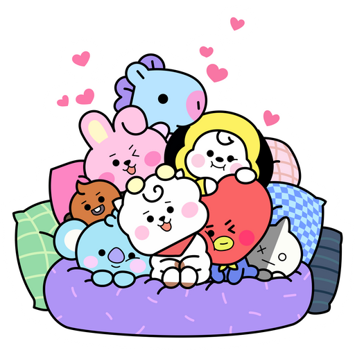 here is a BT21 in Pillows Sticker from the K-Pop collection for sticker mania