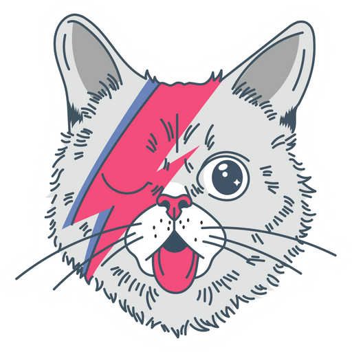 here is a David Bowie Cat Sticker from the Music collection for sticker mania