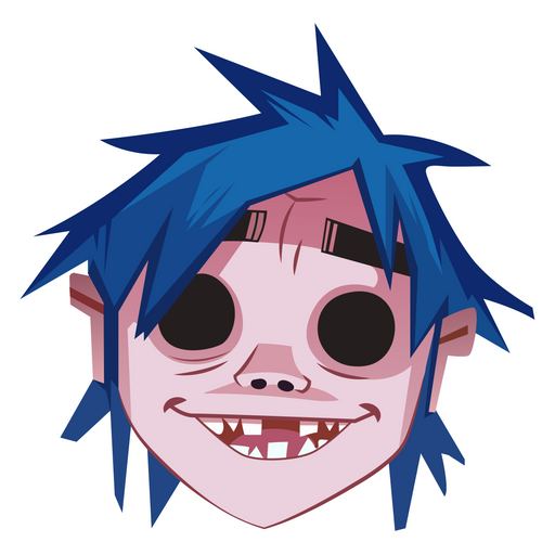 here is a Gorillaz 2-D Head Sticker from the Music collection for sticker mania
