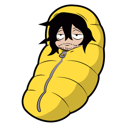 here is a My Hero Academia Shota Aizawa Rests Sticker from the My Hero Academia collection for sticker mania