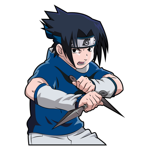 here is a Naruto Sasuke Uchiha Kunai Sticker from the Naruto collection for sticker mania
