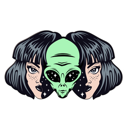 Alien Inside Human Girl Sticker - Sticker Mania