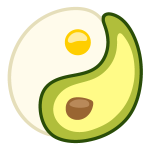 cool and cute Avocado Egg Yin-Yang Sticker for stickermania