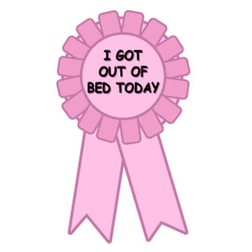 here is a Award Badge I Got Out Of Bed Today Sticker from the Noob Pack collection for sticker mania