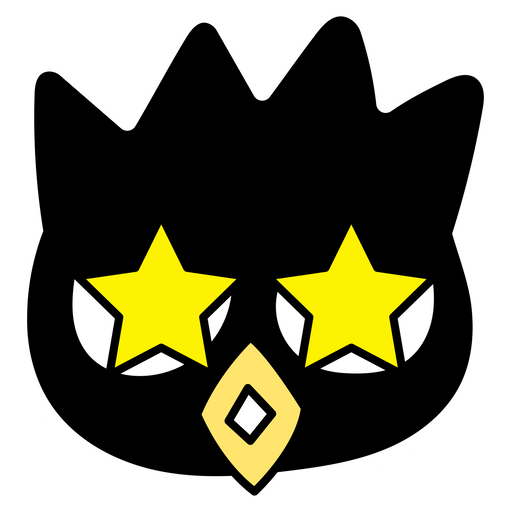 here is a Badtz-Maru Stars Sticker from the Noob Pack collection for sticker mania