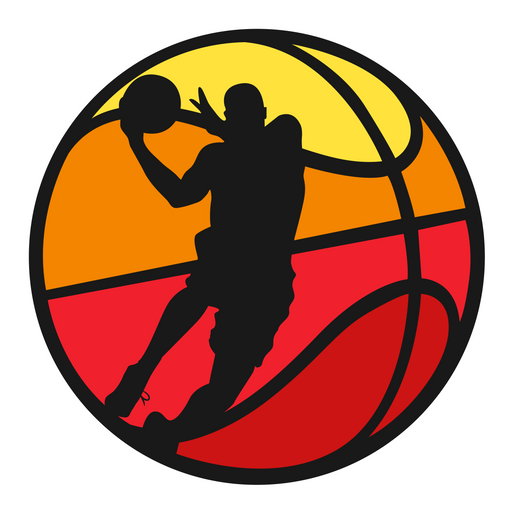 Basketball with a Player Silhouette Sticker