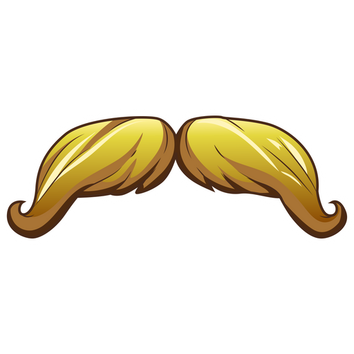 Blonde Handlebar Mustache Sticker