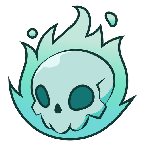 here is a Blue Fire Skull Sticker from the Noob Pack collection for sticker mania
