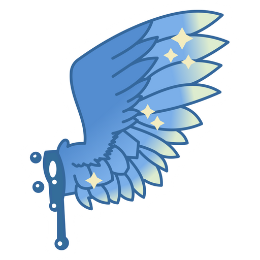 here is a Blue Wings Sticker from the Noob Pack collection for sticker mania