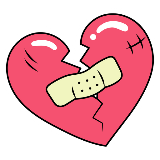Broken Heart and Patch Sticker