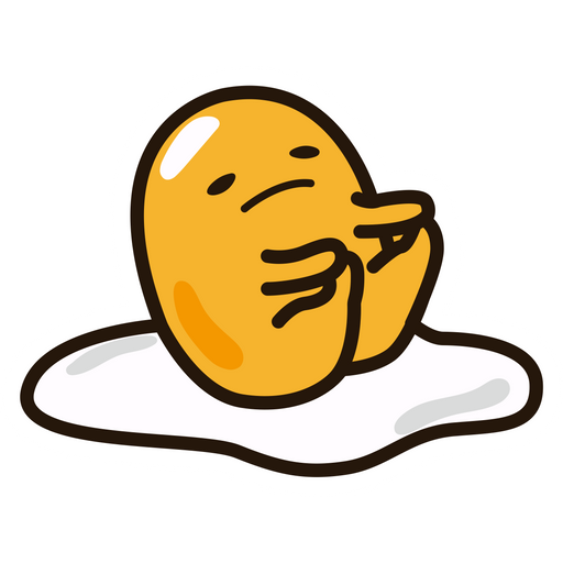 here is a Busy Gudetama Sticker from the Gudetama collection for sticker mania