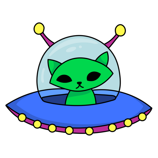 here is a Cat Alien Sticker from the Outer Space collection for sticker mania