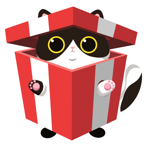 Holiday Cat in Gift Box Sticker