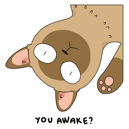 here is a Cat You Awake? Sticker from the Cute Cats collection for sticker mania