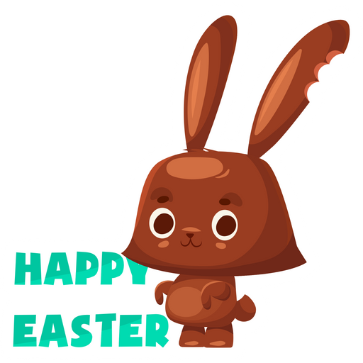 Chocolate Bunny Happy Easter Sticker