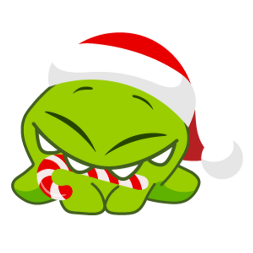 here is a Christmas Cut the Rope Sticker from the Games collection for sticker mania