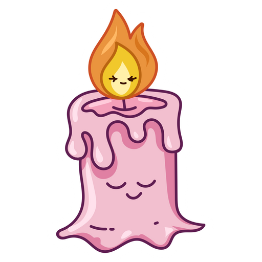 Cute Pink Candle Sticker