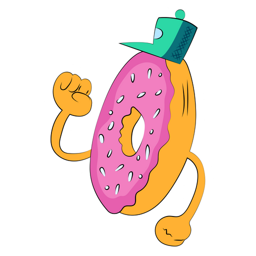 here is a Dancing Donut Sticker from the Food and Beverages collection for sticker mania