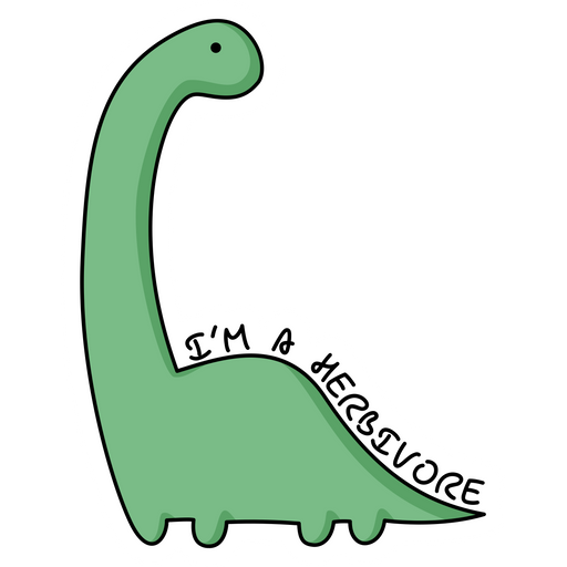 here is a Dino I'm a Herbivore Sticker from the Animals collection for sticker mania