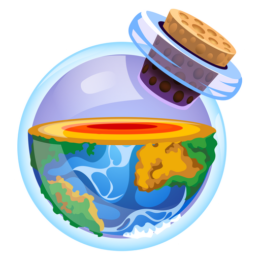 here is a Half-Earth In Jar Sticker from the Travel collection for sticker mania