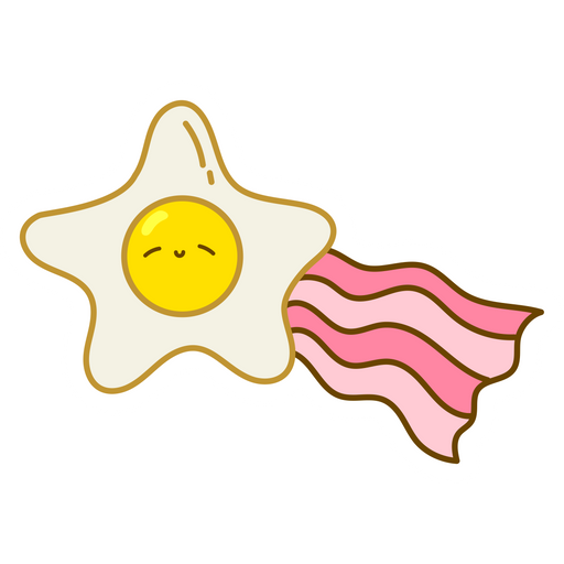 here is a Egg Star with Bacon Rainbow Sticker from the Food and Beverages collection for sticker mania
