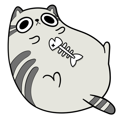 here is a Fat Kitten After Lunch Sticker from the Cute Cats collection for sticker mania