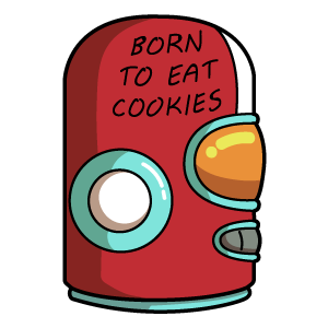 here is a Final Space Gary GodSpeed Helmet Born to Eat Cookies from the Cartoons collection for sticker mania
