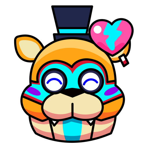 here is a Five Nights at Freddys Glamrock Freddy and Broken Heart Sticker from the Games collection for sticker mania