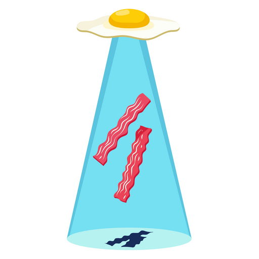 here is a Fried Egg UFO Abduct Bacon Sticker from the Food and Beverages collection for sticker mania