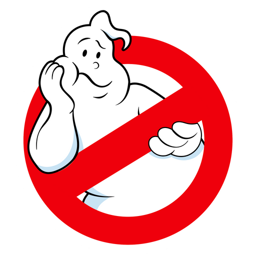GhostBusters Logo Bored Ghost Sticker
