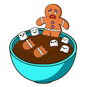 here is a Gingerbread Man and Chocolate Milk Sticker from the Food and Beverages collection for sticker mania