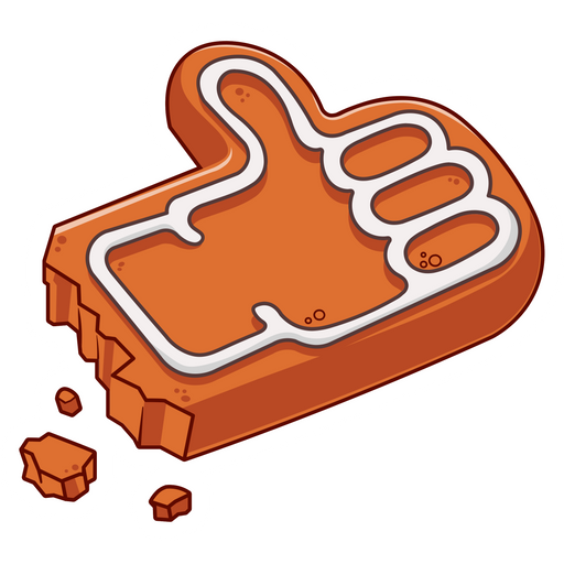 here is a Gingerbread Man Thumbs Up Sticker from the Food and Beverages collection for sticker mania