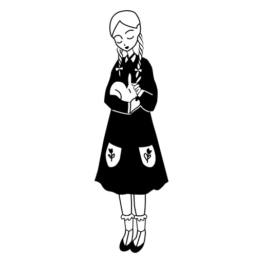 Girl with White Rabbit Sticker