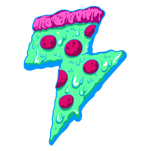 Green Pizza Lightning Sticker
