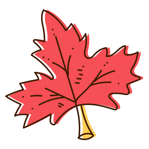 Hand Drawn Autumn Leaf Sticker