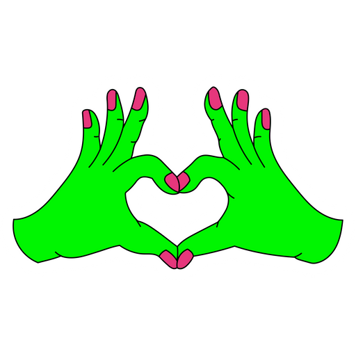 Hand Heart Alien Sticker