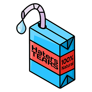 cool and cute Haters Tears Sticker for stickermania