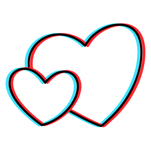 Hearts 3D Effect Sticker