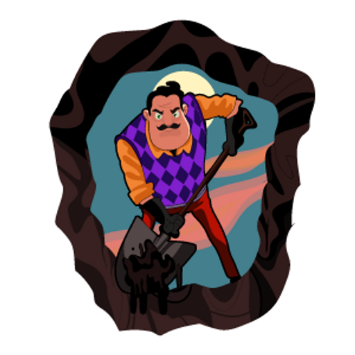 here is a Hello Neighbor Mr. Peterson with a Shovel Sticker from the Games collection for sticker mania