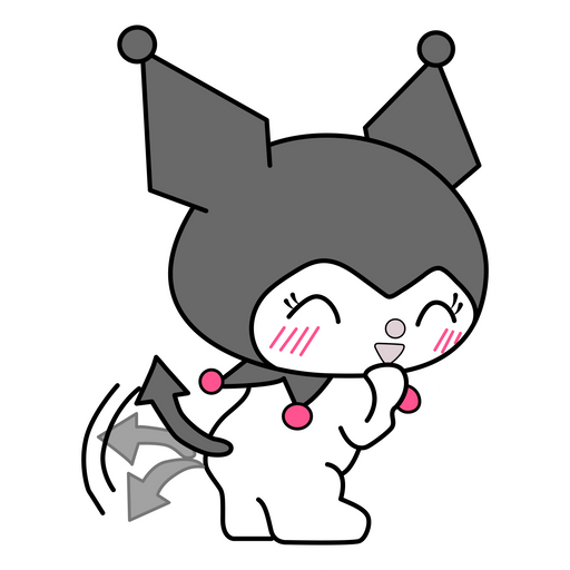 here is a Sanrio Kuromi Laughing Sticker from the Sanrio collection for sticker mania