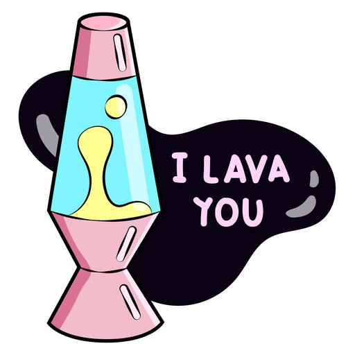 here is a Lava Lamp I lava You Sticker from the Noob Pack collection for sticker mania