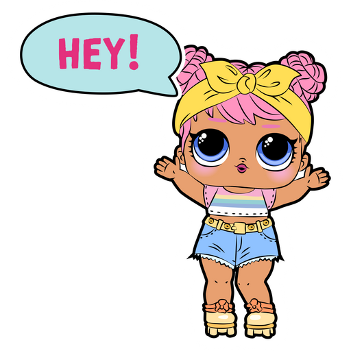 here is a LOL Doll Hey Sticker from the L.O.L. Surprise! collection for sticker mania