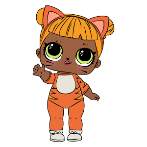 here is a LOL Doll Tiger Sticker from the L.O.L. Surprise! collection for sticker mania