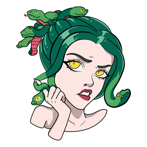 here is a Medusa Gorgon Sticker from the Noob Pack collection for sticker mania