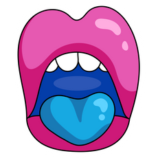 Mouth with Blue Tongue Sticker