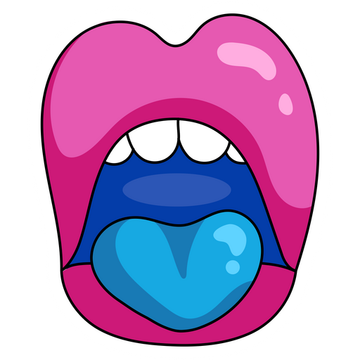 Mouth with Blue Tongue Sticker
