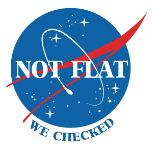 cool and cute NASA Logo Not Flat We Checked Sticker for stickermania